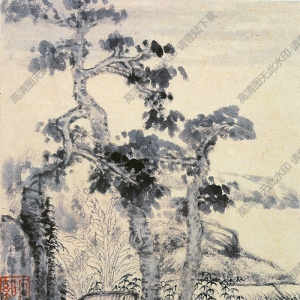 清  髡殘《山水冊(cè)頁》-11國畫高清大圖下載