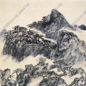 清  髡殘《山水冊(cè)頁》-13國畫高清大圖下載