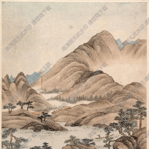 清  蕭云從《山水冊(cè)頁(yè)》-7國(guó)畫高清大圖下載