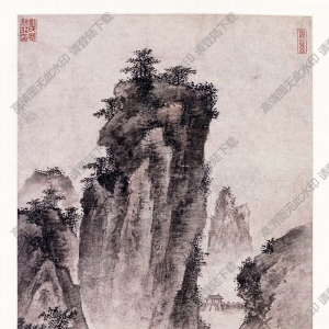 明 戴進(jìn)《關(guān)山行旅圖》國畫高清大圖下載