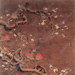 明 呂紀(jì)《梅茶雉雀圖》國(guó)畫(huà)高清大圖下載