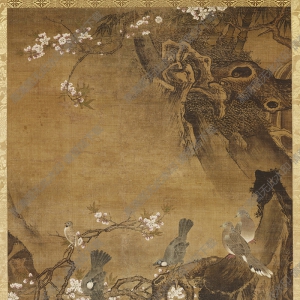 明 呂紀(jì)《四季花鳥(niǎo)圖-春》國(guó)畫(huà)高清大圖下載