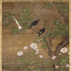 明 呂紀(jì)《四季花鳥(niǎo)圖-秋》國(guó)畫(huà)高清大圖下載