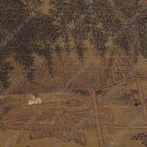 宋 佚名《柳蔭云碓圖》國(guó)畫高清大圖下載