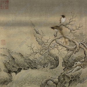 宋 佚名《霜柯竹澗圖》國(guó)畫高清大圖下載
