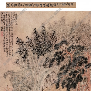 明 錢(qián)榖《竹亭對(duì)棋圖》國(guó)畫(huà)高清大圖下載