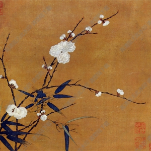 南宋 馬麟《梅竹圖》國(guó)畫高清大圖下載