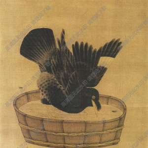 宋 李迪《禽浴圖》國(guó)畫高清大圖下載