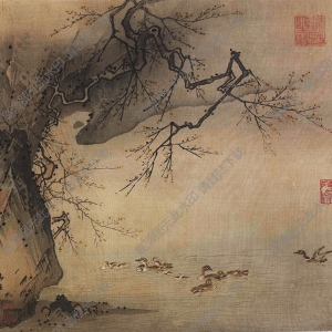 宋 馬遠(yuǎn)《梅石溪鳧圖》國(guó)畫高清大圖下載