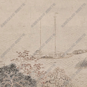 明 文伯仁《潯陽(yáng)送客圖》國(guó)畫(huà)高清大圖下載