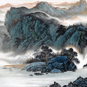 國(guó)畫名作_春山富水、源遠(yuǎn)流長(zhǎng)_高清大圖下載