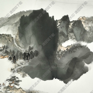 張大千的畫_溪山過雨圖_八十一歲時(shí)作_高清大圖下載