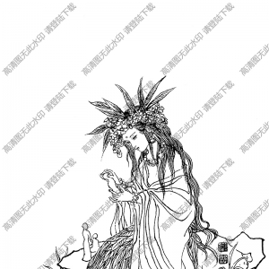 女媧白描圖片高清下載