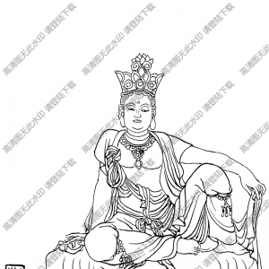 如來(lái)佛祖線描畫底稿高清大圖下載