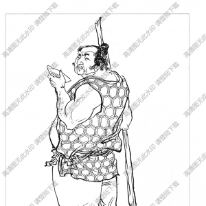 水滸人物_陶宗旺 白描線(xiàn)稿高清圖片下載