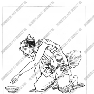 水滸人物_白勝 白描線(xiàn)稿高清圖片下載