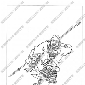 水滸人物_陳達(dá) 白描線(xiàn)稿高清圖片下載