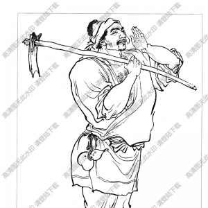 水滸人物_張青 白描線(xiàn)稿高清圖片下載