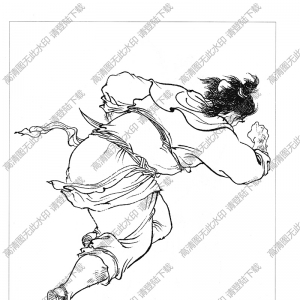 水滸人物_鄒潤(rùn) 白描線(xiàn)稿高清圖片下載