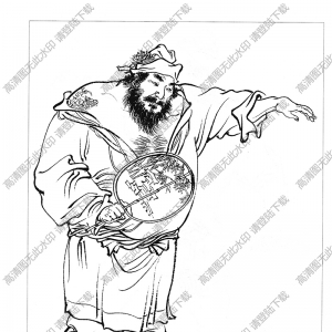 水滸人物_孫新 白描線(xiàn)稿高清圖片下載