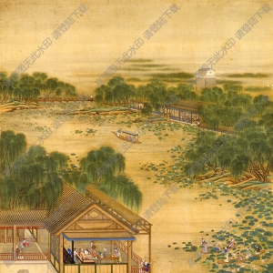郎世寧_雍正十二月行樂(lè)圖06_六月納涼_高清大圖下載