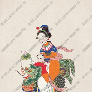 經(jīng)典年畫(huà)《麒麟送子圖》高清大圖下載