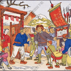 經(jīng)典年畫(huà)《喜氣臨門(mén)》高清大圖下載