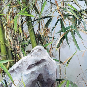 冷軍油畫 風(fēng)景竹子 高清大圖下載