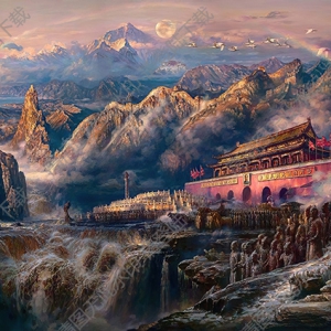 曹勇油畫作品_上下五千年_高清大圖下載