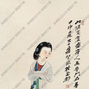 張大千國(guó)畫(huà)_敦煌仕女像_甲申上元背臨_高清大圖下載