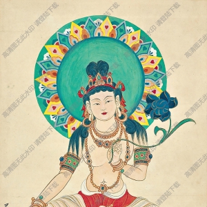 張大千國(guó)畫(huà)_觀音_甲申八月_蜀郡清信士敬造_高清大圖下載