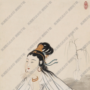 張大千國(guó)畫(huà)_觀音大士_戊寅閏七月_高清大圖下載