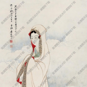 張大千國畫_南海觀音像_庚辰十月_高清大圖下載