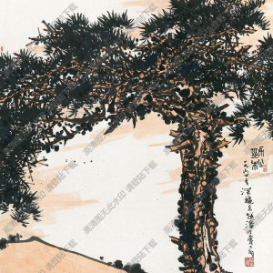 潘天壽國畫作品_勁松_高清下載