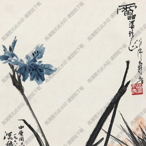 潘天壽國畫作品_山花爛漫_高清下載