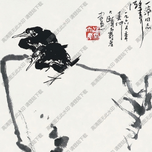 潘天壽國畫作品_雙鳥圖_高清下載