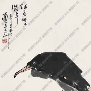 潘天壽國(guó)畫作品_漁鷹圖_高清下載