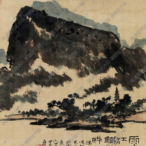 潘天壽國(guó)畫作品_雨后江山鐵鑄成_高清下載