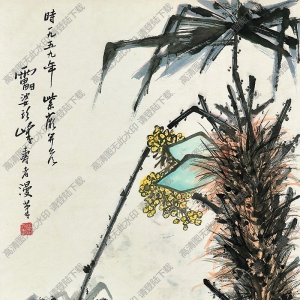 潘天壽國(guó)畫作品_紫薇開盡_高清下載