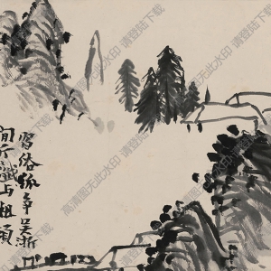 潘天壽國(guó)畫作品_山水小景_高清下載