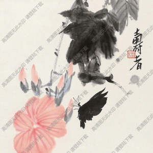 潘天壽作品_棲幽_高清大圖下載