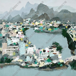 吳冠中油畫_桂林風(fēng)景_高清大圖下載