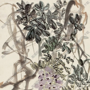 陳半丁國(guó)畫作品 紫藤2 高清下載