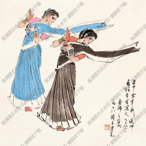 葉淺予國(guó)畫作品 印度舞女圖 高清下載