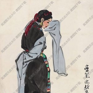 葉淺予國(guó)畫作品 迎新年 高清下載