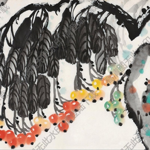 劉文西國(guó)畫(huà) 枇杷累累滿樹(shù)金 高清大圖下載