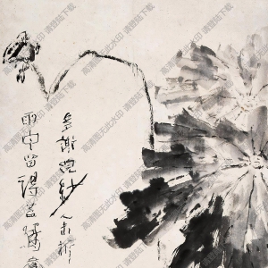高劍父國(guó)畫 殘荷 高清大圖下載