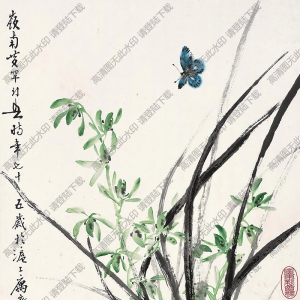 黃幻吾國(guó)畫 蝴蝶與蘭 高清大圖下載
