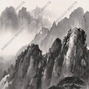 黃幻吾國(guó)畫作品 群山挺秀 高清下載