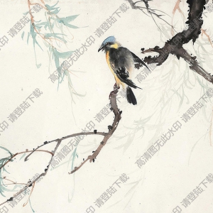 黃幻吾作品 柳葉小鳥(niǎo) 高清大圖下載